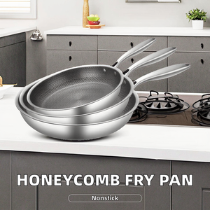 26/28/30cm Modern Stainless Steel Honeycomb Non-Stick <strong>Frying</strong> <strong>Pan</strong> 1-2L Capacity Gas <strong>Induction</strong> Compatible Sustainable Design Metal - Product Image 2