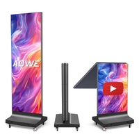 AOWE GOB P1.2 P1.5 P1.8 P2.5 Afficheur LED numérique pliable portable pour intérieur, écran totem pour magasin