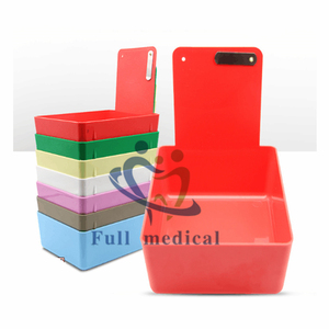 8 colors Dental Lab Tools Dental plastic work boxes Colorful Dental Work Pans with Clip Holder