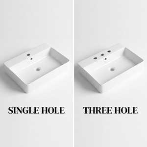 Lavabo Rettangolare di Lusso da Appoggio per Progetti Alberghieri, Mobiletto con Lavabo Integrato, Finitura Lucida - Product Image 1