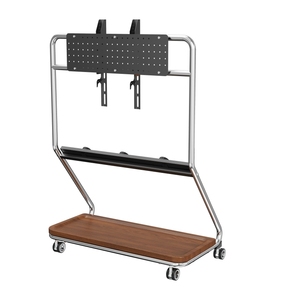 Dudukan TV penggulung baja tugas berat, troli TV dengan rel soket dan Pegboard cocok 32-65 inci kapasitas 50kg - Product Image 3