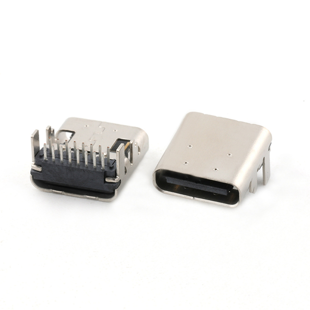 Through Hole 90Degree 16Pin USB Type C Female Socket Connector