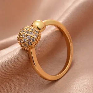 Gold Color Copper Rings For Women Men Dubai Gold Color Ring Arab Nigeria Rings Wedding Designer Flower Jewelry