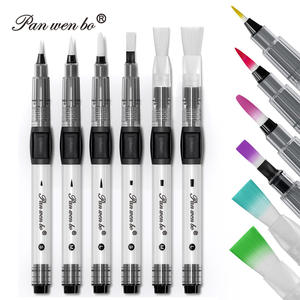 Panwenbo Lot de 6 stylos pinceaux à eau rechargeables anti-fuite stylos à peinture rechargeables stylo pinceau à eau pour <span class=keywords><strong>Aquarelle</strong></span> Gouache - Product Image 1