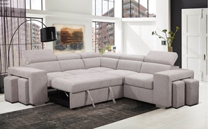 Easy to Hand-assembled <strong>air</strong> Permeability 2s+corner+2s Ottoman Cream White <strong>Velvet</strong> Sectional <strong>Sofa</strong> Sets <strong>Sofa</strong> <strong>Bed</strong> - Product Image 3