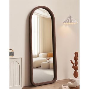 Espejo de cuerpo entero Delma Arched 5534L x 2034W con marco de terciopelo, espejo de pie para decoración de dormitorio - Product Image 1