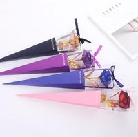 Künstliche Goldene Rosen Valentinstag Muttertag Jahrestag Geburtstagsgeschenke Galaxie-Rose Mit Band Geschenkbox