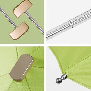 Nouveauté 2024 - Parapluie de poche carré anti-UV, mini, six plis, cadeaux d'affaires, parapluie pliable avec étui rigide à fermeture éclair - Product Image 3