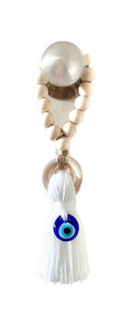 Pendentif <span class=keywords><strong>de</strong></span> poignée <span class=keywords><strong>de</strong></span> porte en perles <span class=keywords><strong>de</strong></span> bois, pompon en laine, pendentif pour rétroviseur <span class=keywords><strong>de</strong></span> voiture, porte-clés mural œil bleu, mariages, anniversaires, nature morte - Product Image 6