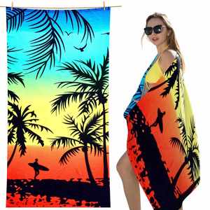 Serviette de plage en microfibre 100 % polyester, ultra douce, séchage rapide, anti-sable, écologique, collection 2026, offre spéciale - Product Image 1