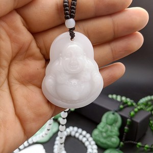 남성용 핸드메이드 비즈 목걸이 흑요석 불상 펜던트 패션 액세서리 - Product Image 5