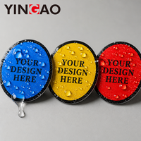 Rouleau d'autocollants personnalisés, étiquettes rondes multicolores jaunes et bleues, scellées, en vinyle imperméable pour sacs en papier kraft, autocollants d'emballage Yingao, logo