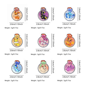 Broche Redondo <span class=keywords><strong>de</strong></span> Aleación <span class=keywords><strong>de</strong></span> Zinc con Diseño <span class=keywords><strong>de</strong></span> Pokémon, Pintura al Horno, Creativo, para Bolsos, Joyería, Medallas, <span class=keywords><strong>Ropa</strong></span>, Accesorios con Personalidad - Product Image 5
