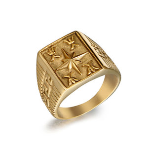Men's Star Pattern <b>Ring</b> SA1086 Metal Geometry Jewelry Gift - Product Image 2