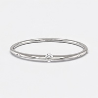 Bracelet jonc flottant en argent sterling 925 plaqué or 18 carats avec zirconiums cubiques