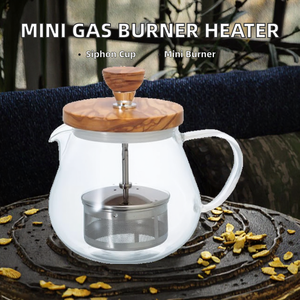 Mini brûleur à gaz butane en verre pour table avec couvercle, écologique, pour cafetière à siphon ou théière - Product Image 2