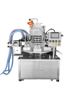 Machine de scellage rotative entièrement automatique et personnalisable pour gobelets en plastique, bouteilles et barquettes de gelée/lait - Product Image 2