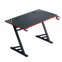 Bureau de jeu AOR ESPRTS Z8-140 en métal et fibre de carbone avec éclairage RVB, design ergonomique, extensible, montage facile pour la maison/le bureau