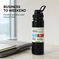 Thermos moderne en acier inoxydable, grande capacité, portable, pour voyage, voiture, sports de plein air, avec paille, vente en gros