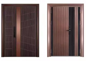 <span class=keywords><strong>Puerta</strong></span> de Acero de Seguridad de Una <span class=keywords><strong>Hoja</strong></span> <span class=keywords><strong>y</strong></span> <span class=keywords><strong>Media</strong></span>, Moderna, para Entrada de Vivienda o Apartamento, Fabricada en China, Acabado Manual - Product Image 4