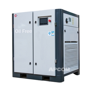 Compresor de tornillo sin aceite lubricado por agua APCOM High FAD con PLC para línea de procesamiento de alimentos y cosméticos en sala limpia - Product Image 1