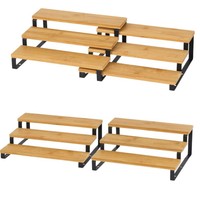 Présentoir en bois à 3 niveaux pour cupcakes, parfums, maquillage, figurines miniatures, organisateur d'épices pour comptoir de cuisine
