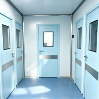 Porte en acier galvanisé CE, portes en acier GMP pour hôpitaux commerciaux, usines pharmaceutiques, bureaux, porte en acier galvanisé ignifuge