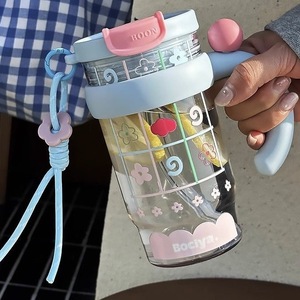 Apple&smile Water Bottle With Handle And Pendant 500Ml For Women Office Use - Product Image 2