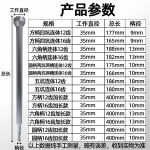 Alloy Chisel 35mm Carbide Tip Straight Shank For Masonry Concrete Roughening Tools - Product Image 1