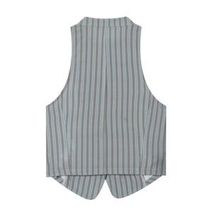 Elegante Completo da Ufficio da <span class=keywords><strong>Donna</strong></span>: Gilet a Righe Doppiopetto e Pantaloni Coordinati, Set Personalizzabile Chic con Blazer e Pantaloni - Product Image 3