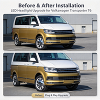 Phares avant LED complets d'usine avec animation, lampe de phare de voiture LED, lampe avant de voiture 2015-2019 pour VW CARAVELLE Multivan Kombi T6