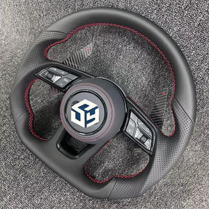 Volante in Pelle Nera/ Nero Lucido/ LED in Fibra di Carbonio per <span class=keywords><strong>Audi</strong></span> S5 A4 B8 B8.5 B9 RS5 RS6 A6 C7 S7 A7 S8 A3 A8 TT - Product Image 1