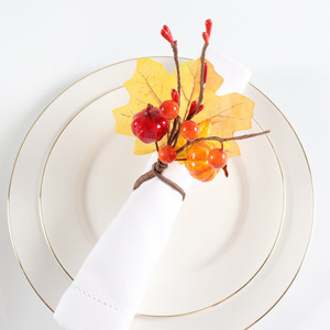 Servilleteros acrílicos Metal plateado mariposa fruta hoja de arce soporte de ratán de madera ecológico moderno elegante fácil de limpiar - Product Image 6