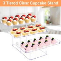 Support de gâteau en acrylique Transparent haut de gamme pour desserts pause thé présentoir personnalisé pour fleurs cosmétiques stockage transfrontalier