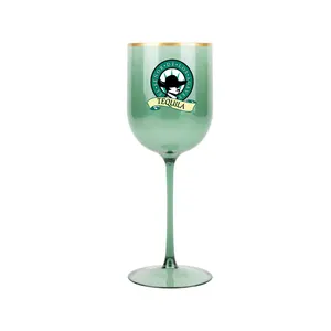 Заводская оптовая продажа, изготовленные на заказ золотые бокалы для вина, пластиковые Небьющиеся зеленые бокалы для свадебной вечеринки