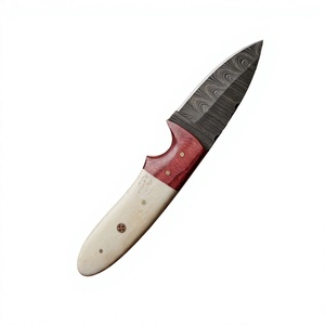 Couteau à lame fixe en acier Damas avec manche coloré, personnalisable pour la chasse, le camping et la survie - Product Image 5