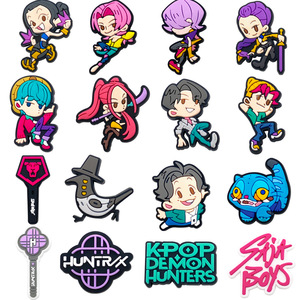 Charm per Zoccoli con <span class=keywords><strong>Personaggi</strong></span> dei Cartoni Animati Rimovibili Fai-da-Te Anime K-pop Demon Hunters in PVC Unisex Come Decorazioni per Feste all'Ingrosso - Product Image 1