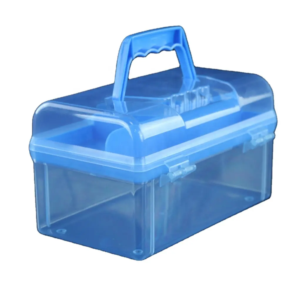 Caja de Medicina de plástico pla con logotipo personalizado, organizador de escritorio para el hogar multiusos caja de almacenamiento de cosméticos de plástico con tapa