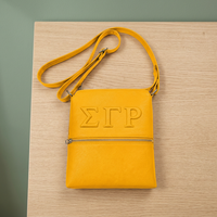Sac bandoulière femme en similicuir gaufré Sigma Gamma Rho, classique, durable, tendance, avec fermeture éclair, grande capacité, vente en gros personnalisée
