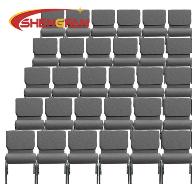 Tessuto imbottito resistente all'usura Ercole 21 ''sedia chiesa crema teatro pulpito sedie Auditorium