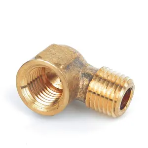 Hot Sales 90 Degree Brass Street Elbow 1/4" Npt Male X 1/4" Npt Female Forged Pipe Fitting