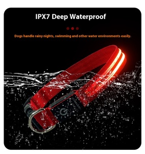 OEM 및 ODM <span class=keywords><strong>LED</strong></span> 조명 안전 발광 목걸이 애완 동물 용품 조정 가능한 폴리 에스테르 개 목걸이 - Product Image 2