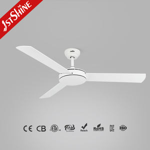 Ventilador de techo de 3 aspas de madera MDF blanco, sin luz, 1 unidad - Product Image 2