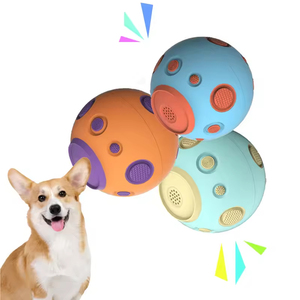Yzs-plastik köpek çiğnemek topu oyuncak ses topu haddeleme ay pilsiz çiğneme sesli evcil hayvan oyuncağı - Product Image 1