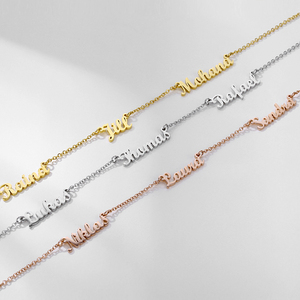 Collana con <span class=keywords><strong>nome</strong></span> fatto da te placcata oro di moda collana con targa multipla gioielli regalo per la festa <span class=keywords><strong>della</strong></span> mamma - Product Image 3