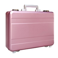Valise rigide personnalisée en alliage d'aluminium, prise en charge OEM/ODM, avec mousse, boîte à outils, disponible en rose, tailles personnalisées