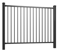 Cerca antioxidante de acero negro de fácil instalación, valla de hierro para exteriores para valla de acero residencial galvanizada