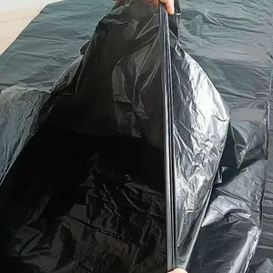 Hdpe แข็งแรงพลาสติกถังขยะ Liners ถังขยะกระเป๋า100l สีดำขนาดใหญ่กระเป๋าขยะพลาสติกม้วน