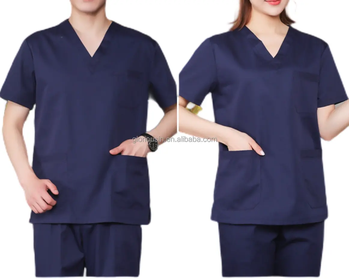 GloriousIn RTS scrubs 2023 medical infermieristica salon uniforme maschile nero vestito antistatico bel marchio aderente alla moda