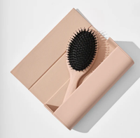 Luxuriöse anpassbare große Haarbürsten-Organisator-Halterung reise veganes Leder Haarbürstenetui Box für Damen
